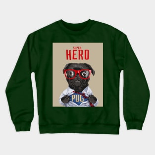 Super Hero Pug Dog Crewneck Sweatshirt